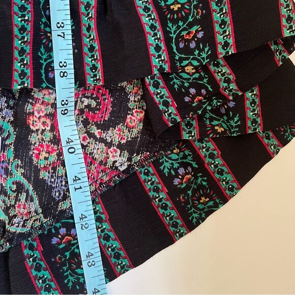 Ritu Kumar Dress Midi Paisley Kurta Viscose Black Green Maroon Size XS Boho - Picture 12 of 12